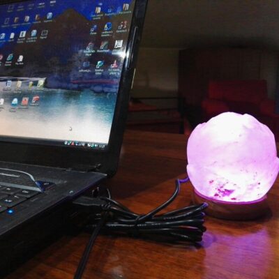 Lampada di Sale dell'Himalaya USB Rosa