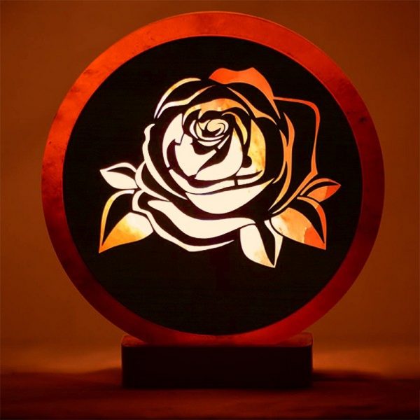 Foto principale Lampada di Sale Himalayano Rosa scolpita Rotonda Rosa 5 kg con luce calda e base in legno