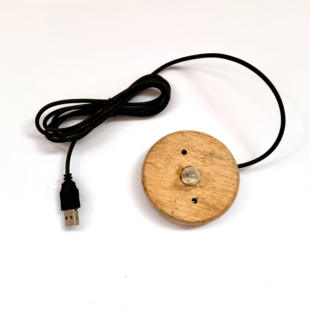 Foto principale Luce Led RGB con base in legno e cavo USB nero Ricambio per Lampada di Sale Himalayano USB