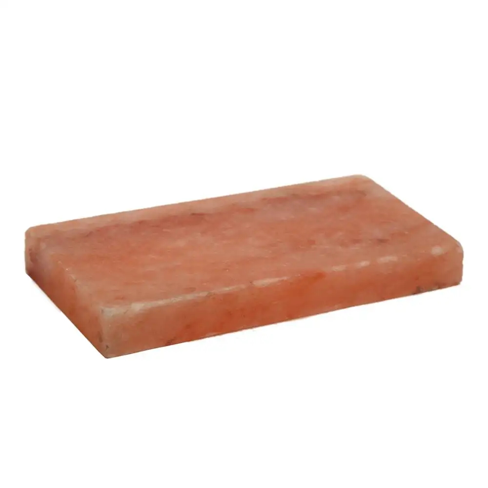 Foto principale Mattonella di Sale Himalayano Rosa naturale 20x10x2,5 cm con lato liscio per rivestimenti e grotte di Sale