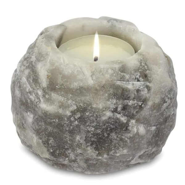 Foto principale Portacandela di Sale Himalayano Grigio grezzo 1 kg per lumini tea light