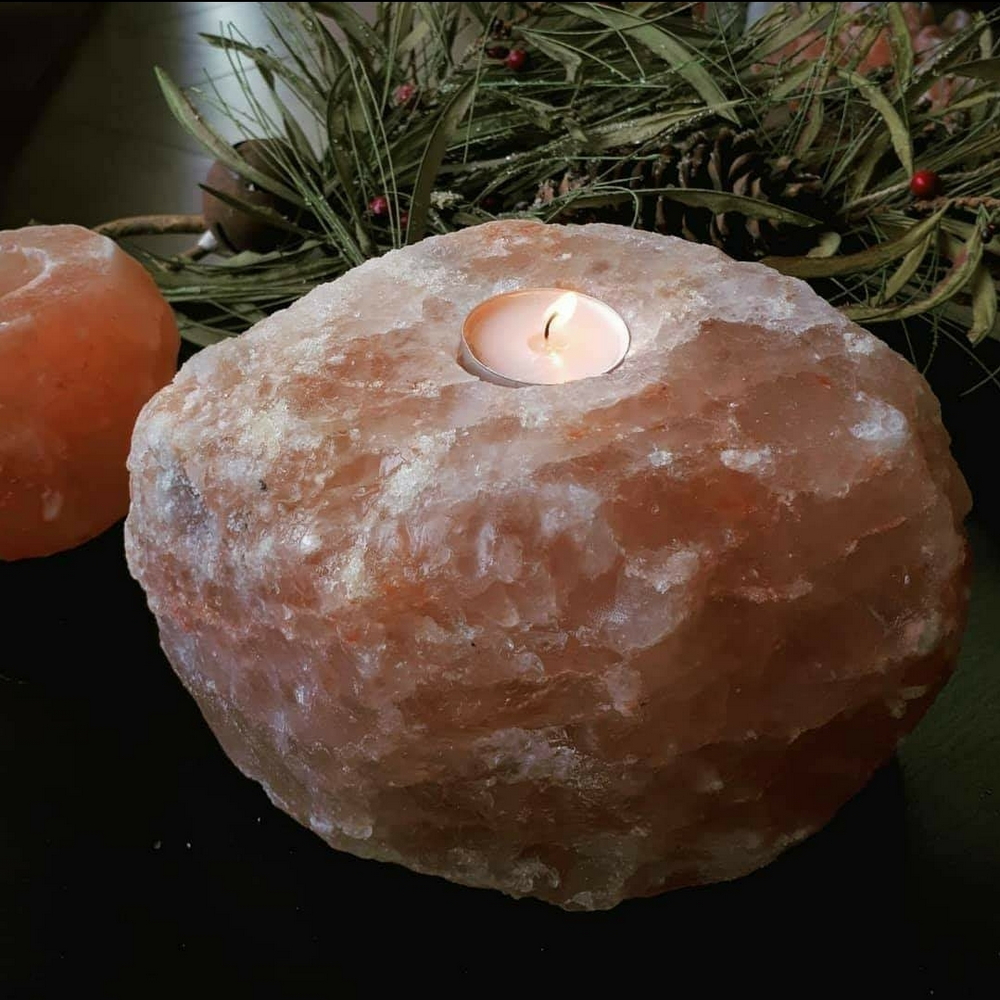 Foto principale Portacandela di Sale Himalayano Rosa grezzo 3 kg per lumini tea light