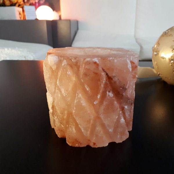 Portacandela di Sale Himalayano Rosa lavorato 750 g per lumini tea light - Foto 1