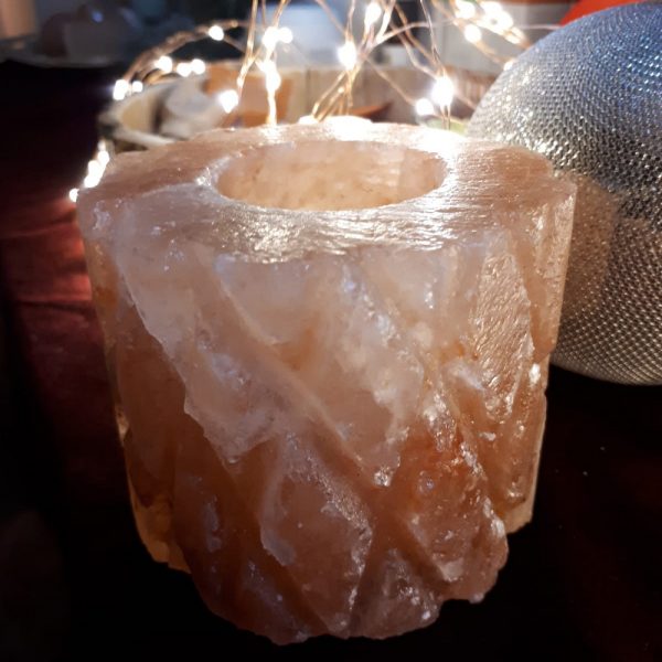 Portacandela di Sale Himalayano Rosa lavorato 750 g per lumini tea light - Foto 2