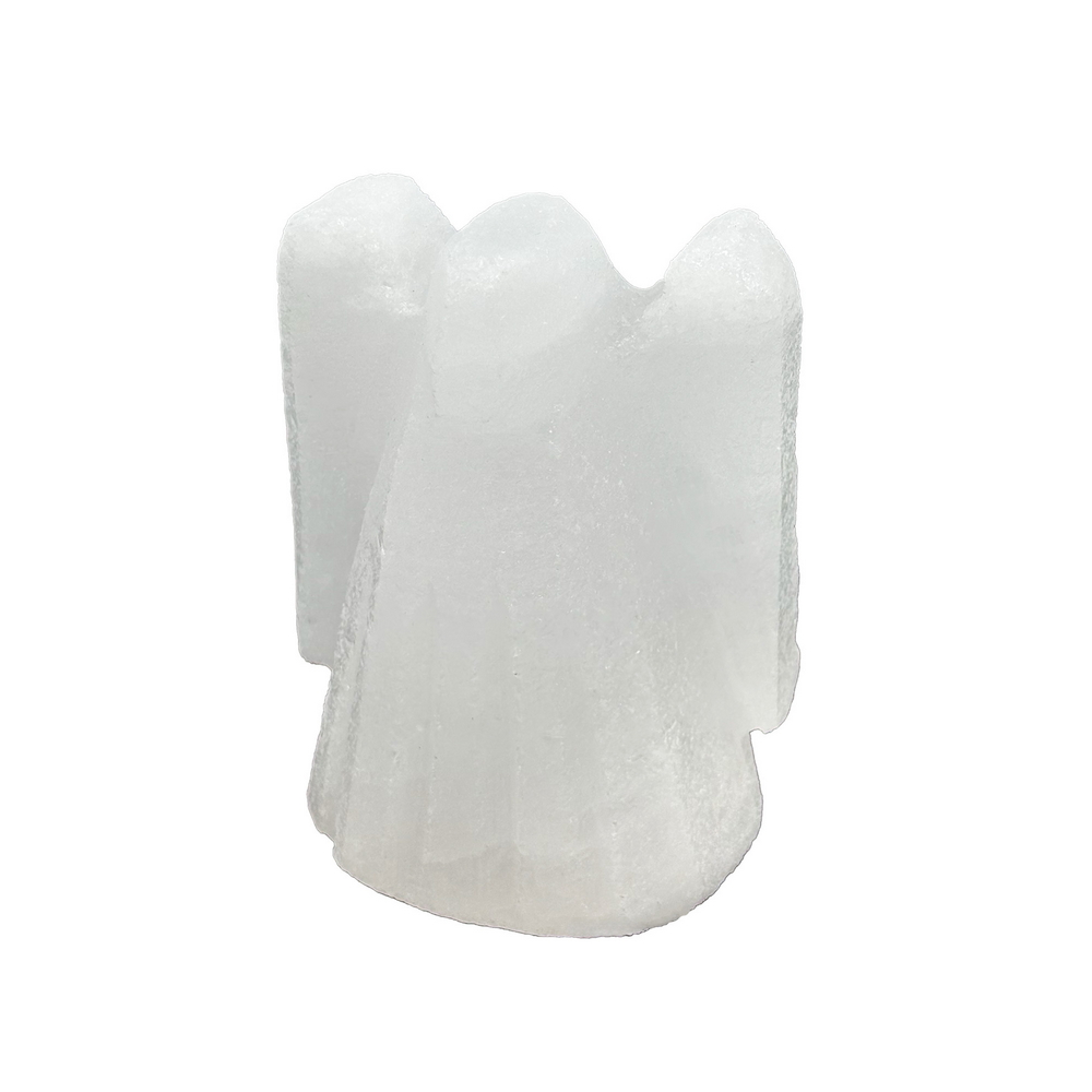 Foto principale Statuetta di Sale Himalayano Bianco naturale scolpita a forma di Angelo 500g