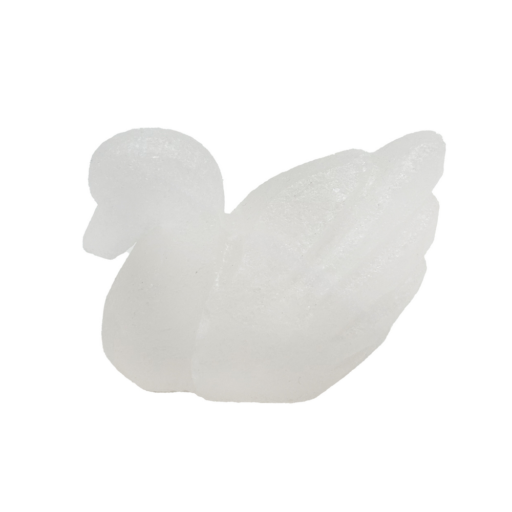 Foto principale Statuetta di Sale Himalayano Bianco naturale scolpita a forma di Cigno 500g