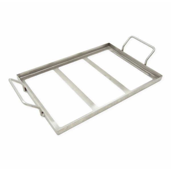 Foto principale Supporto in acciaio con manici per Piastra da cottura di Sale Himalayano 30×20 cm