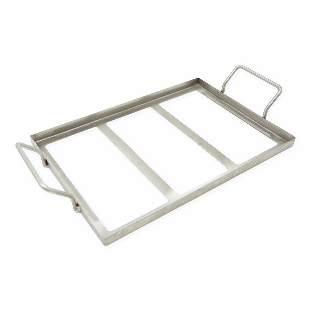 Foto principale Supporto in acciaio con manici per Piastra da cottura di Sale Himalayano 30×20 cm