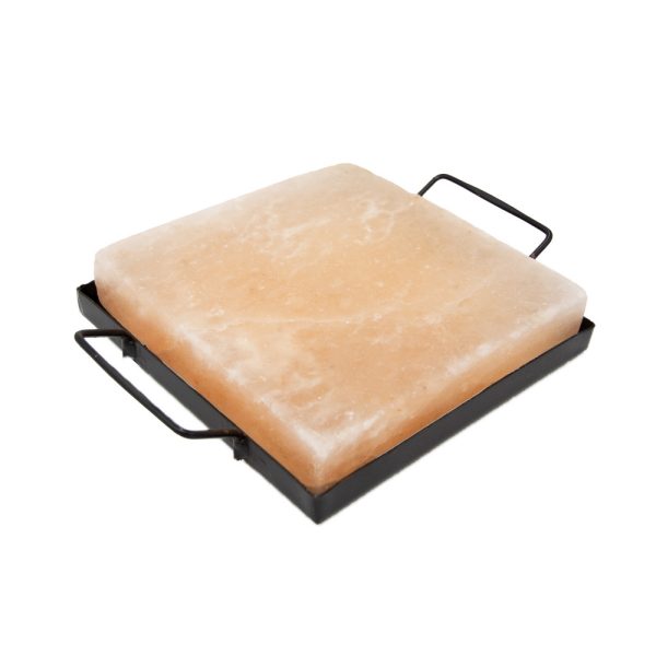 Supporto in metallo con manici per Piastra da cottura di Sale Himalayano 20×20 cm - Foto 1