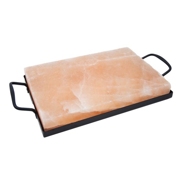 Supporto in metallo con manici per Piastra da cottura di Sale Himalayano 30×20 cm - Foto 1