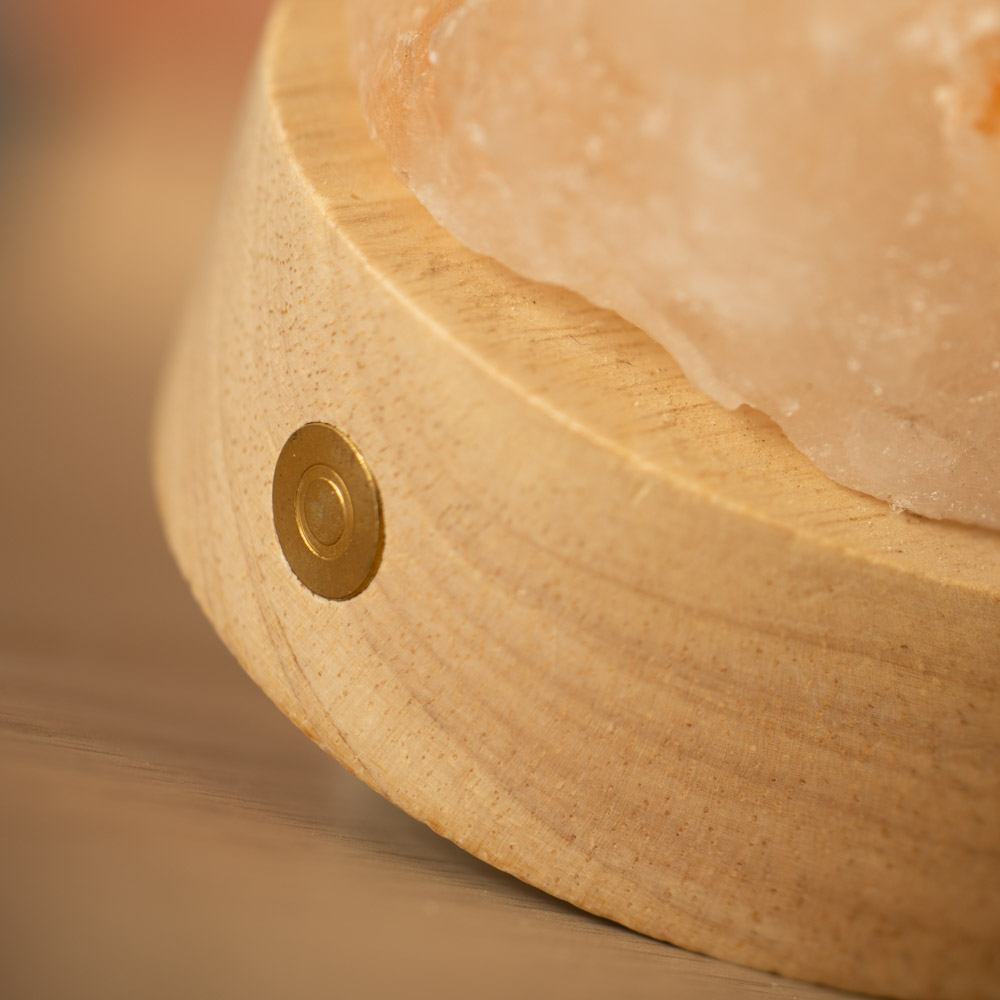 Lampada di Sale Himalayano Libera a batteria Bianca scolpita a forma di Cigno 600 g con luce Led RGB e base rotonda - Foto 3